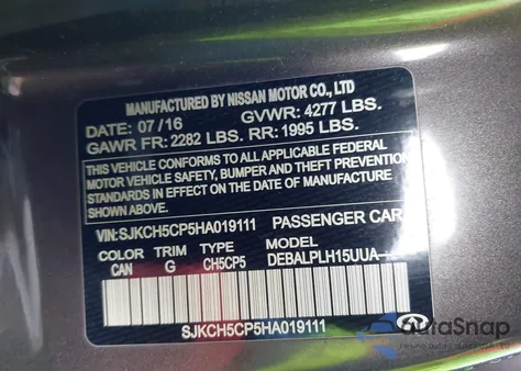 2017 Infiniti Qx30 z USA, uszkodzony, nr VIN SJKCH5CP5HA019111